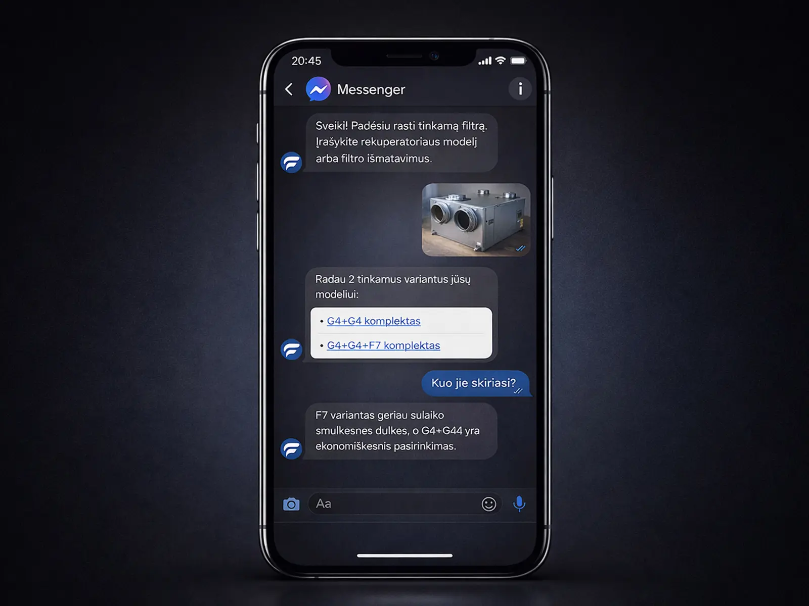 Pokalbis Messenger platformoje